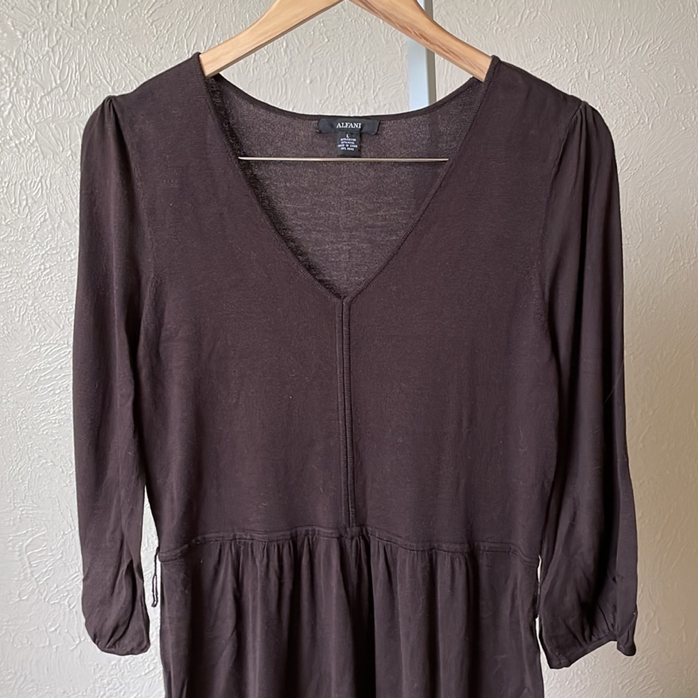 Alfani brown soft wool blend dress
